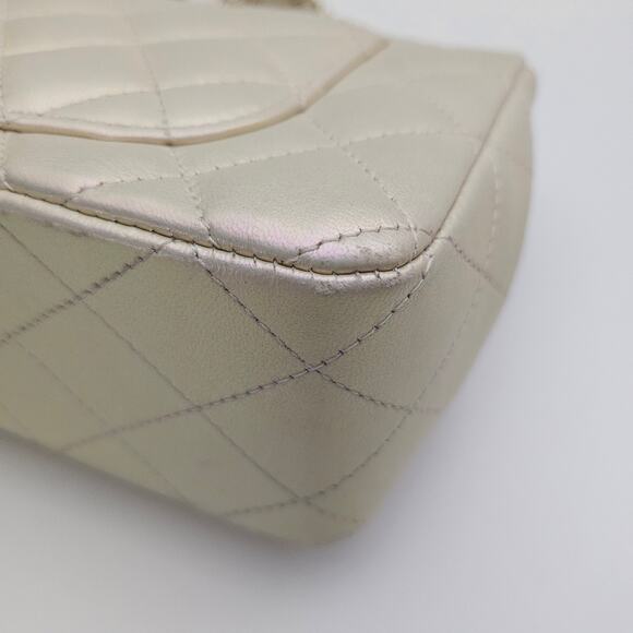 Chanel  Iridescent Lambskin Quilted Mini Rectangular Flap Champagne Gold - Picture 13 of 16